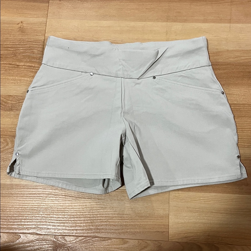 INC International Concepts Women's Cream High Waist Shorts - Picture 2 of 6